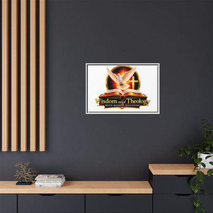 Framed Canvas Print — "Wisdom and Theology" Dove & Bible Wall Art
