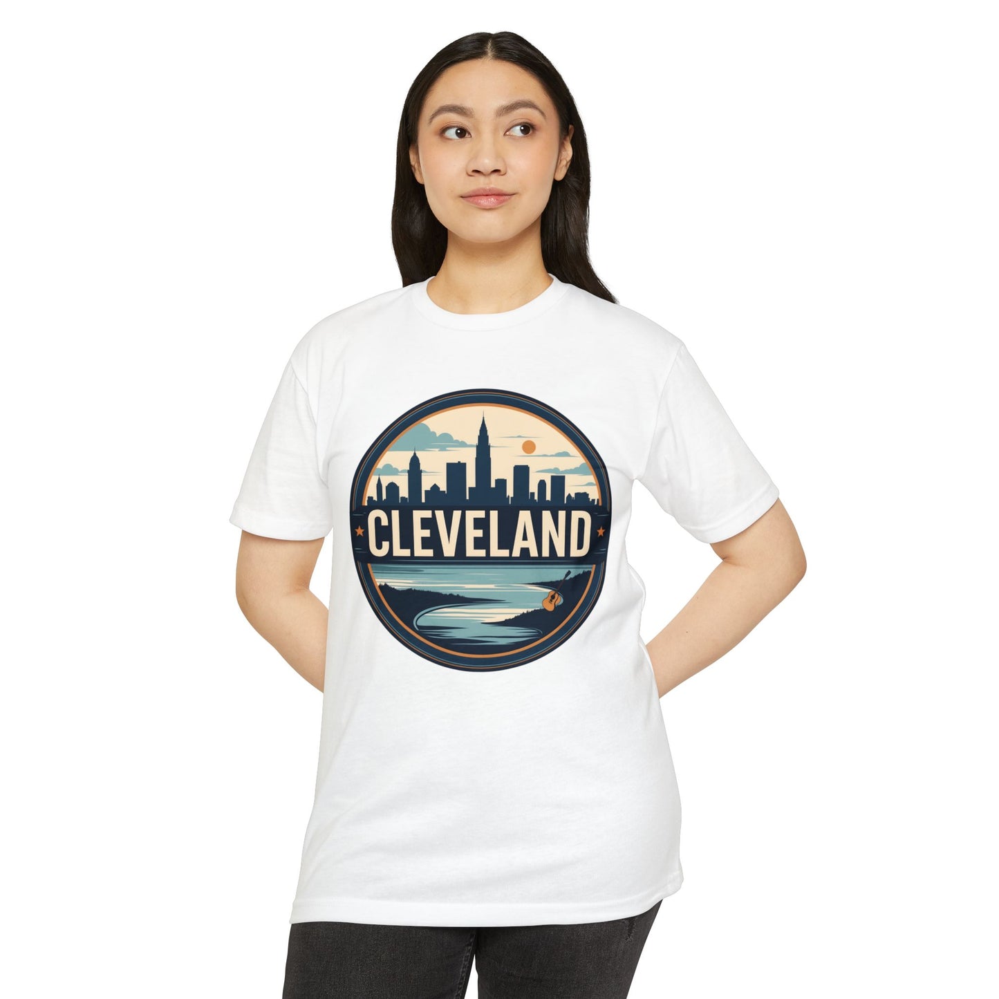Cleveland Skyline T-Shirt — Retro Waterfront City Graphic