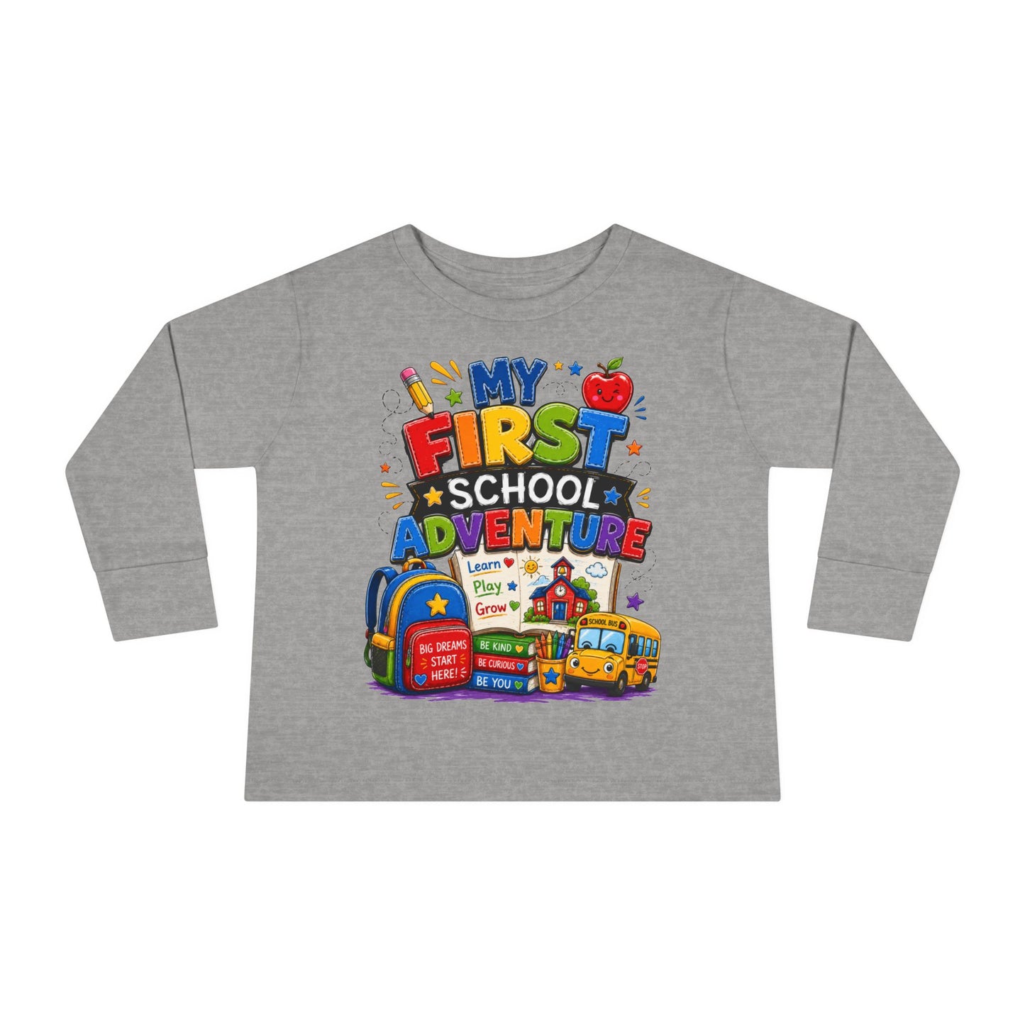 My First School Adventure Toddler Long Sleeve Tee