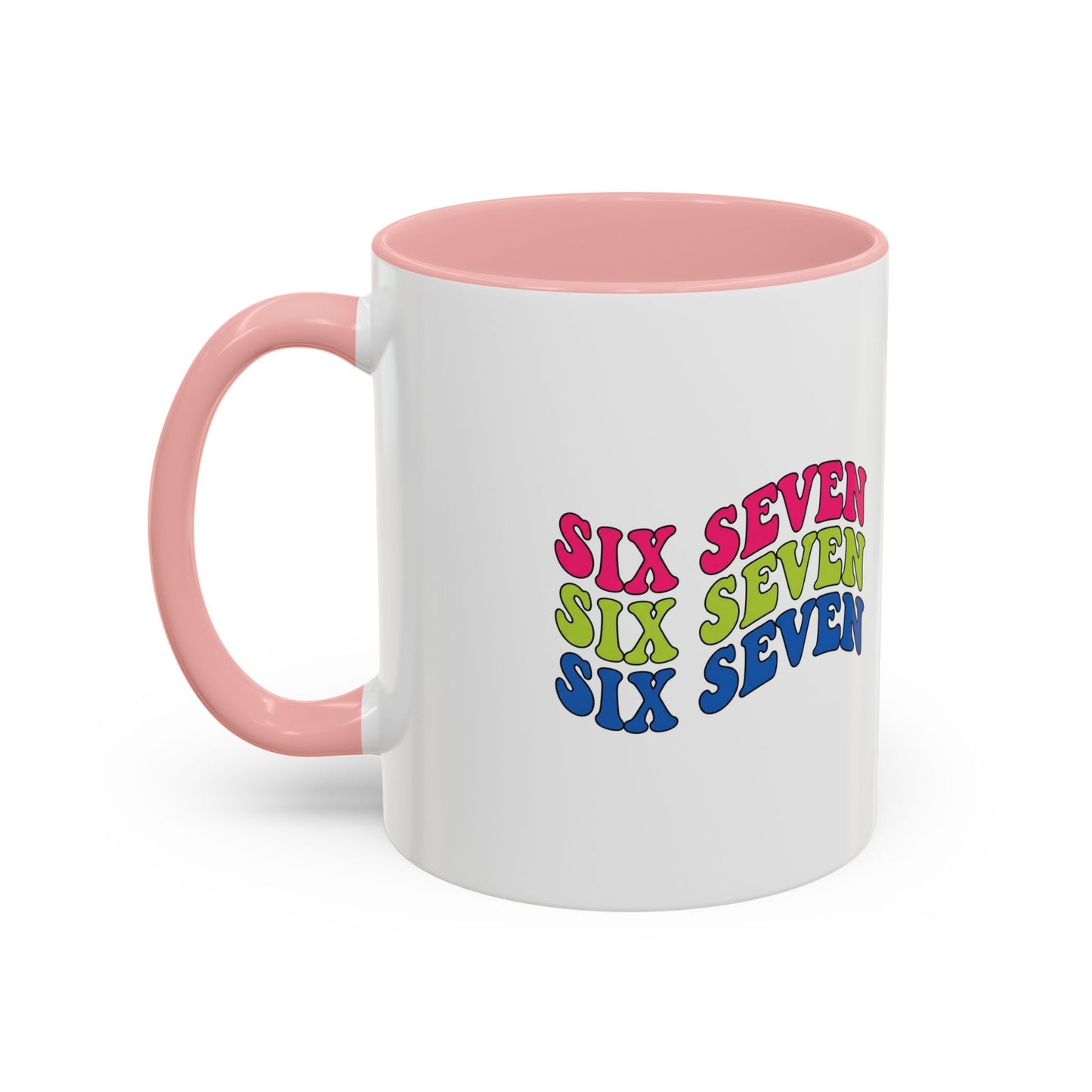 Six Seven Retro Accent Coffee Mug — Colorful 11/15oz Ceramic Tea Cup