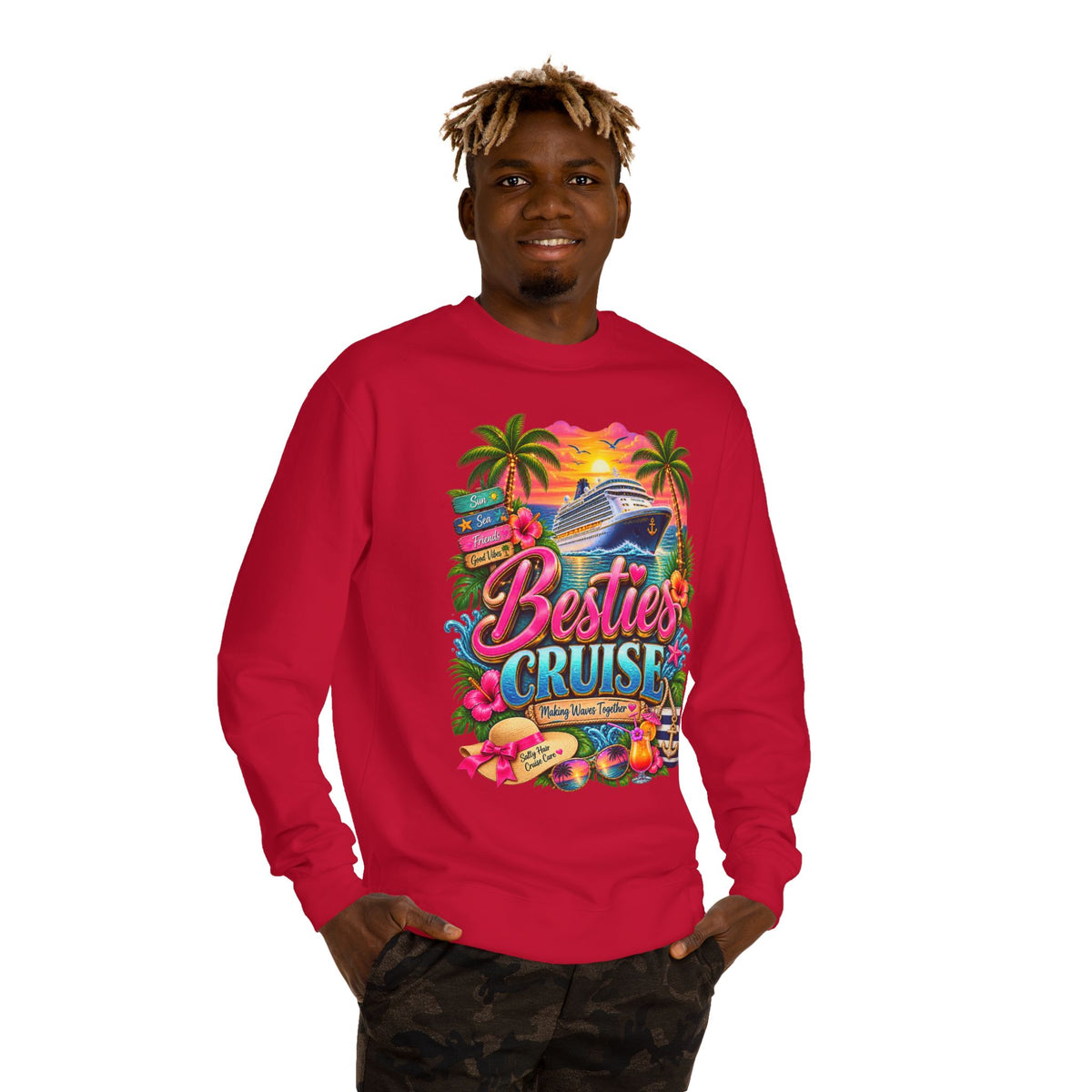 Besties Cruise Sweatshirt - Tropical Girls' Cruise Crewneck