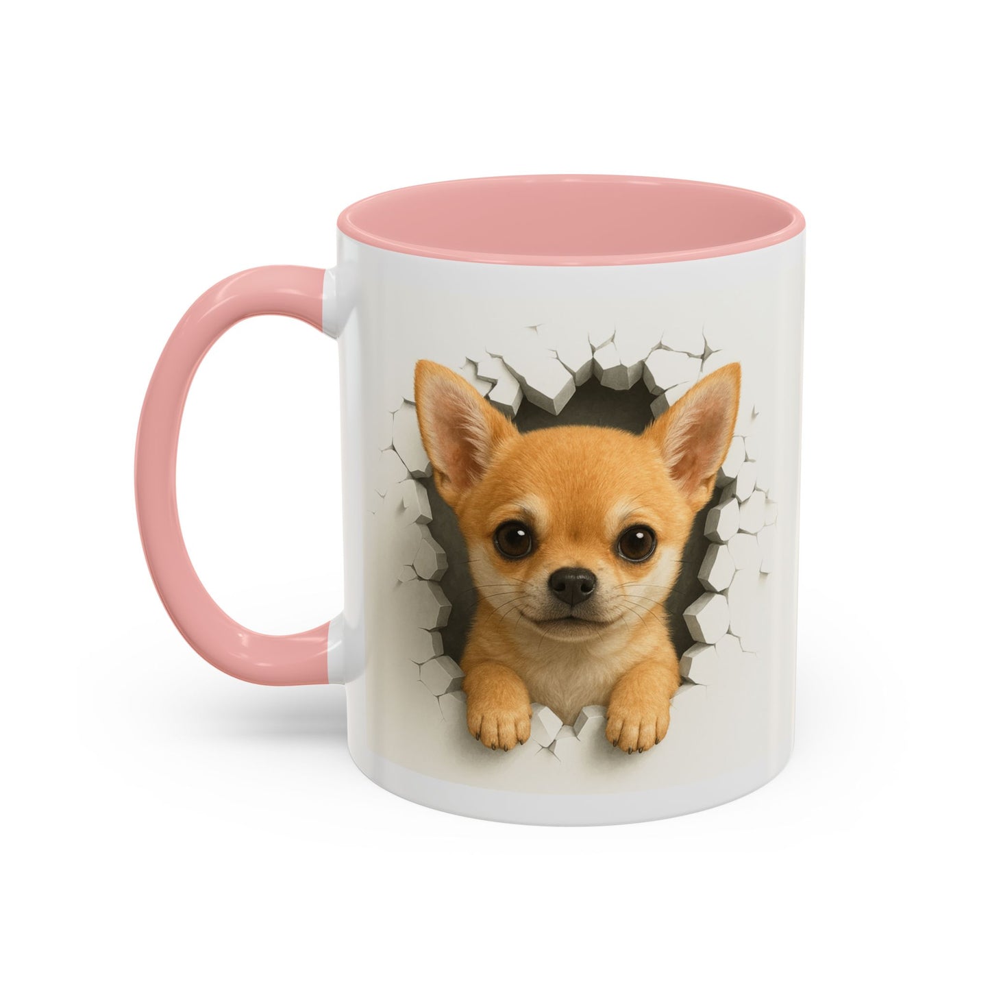 Chihuahua Peek-A-Boo Accent Coffee Mug – Cute Dog Lover Gift (11/15 oz)