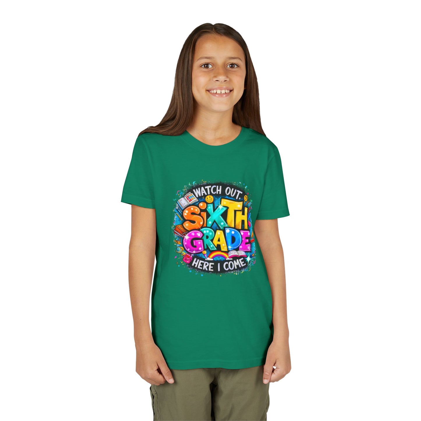 Youth Tee — "Watch Out Sixth Grade Here I Come" Back-to-School Graphic Shirt