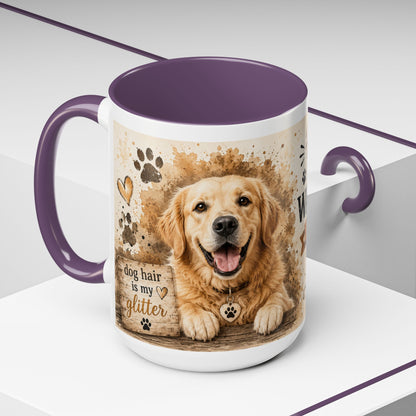 Dog Lover Coffee Mug — "Happiness is a Wet Nose, Wagging Tail" Accent Mug