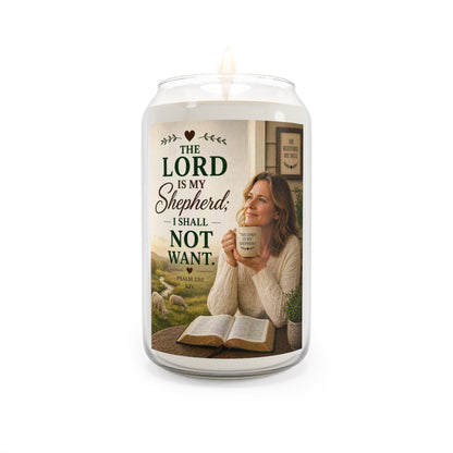 Inspirational Psalm Candle — “The Lord Is My Shepherd; I Shall Not Want” Soy Candle (13.75 oz)