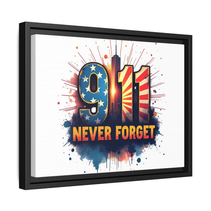 Framed Canvas Wall Art — “9·11 Never Forget” Memorial Print