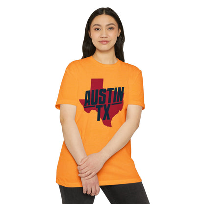 Austin TX Map T‑Shirt — Vintage Texas Graphic Tee