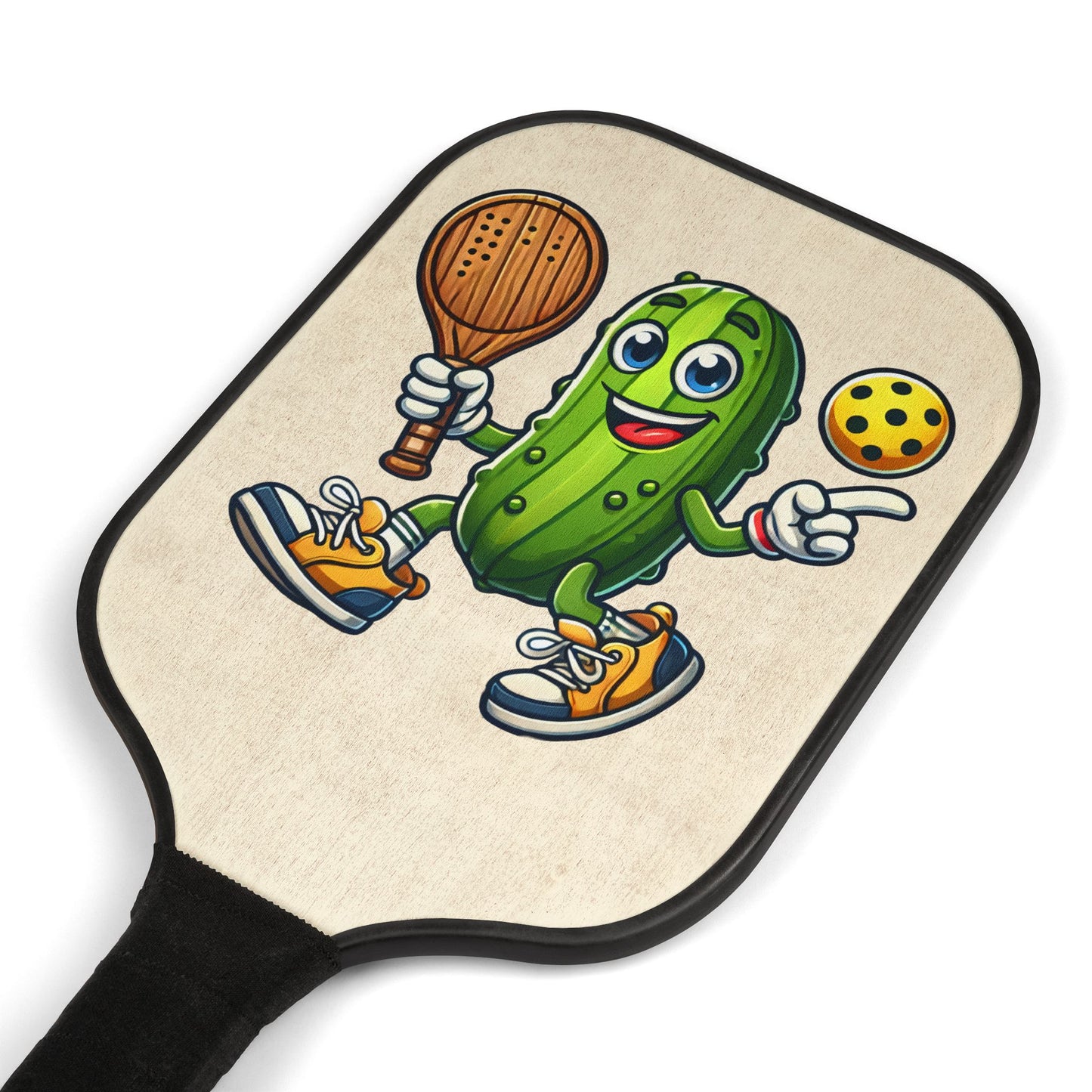 Pickleball Paddle Set — Fun Cartoon Pickle Player Design