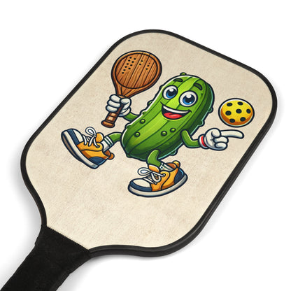 Pickleball Paddle Set — Fun Cartoon Pickle Player Design