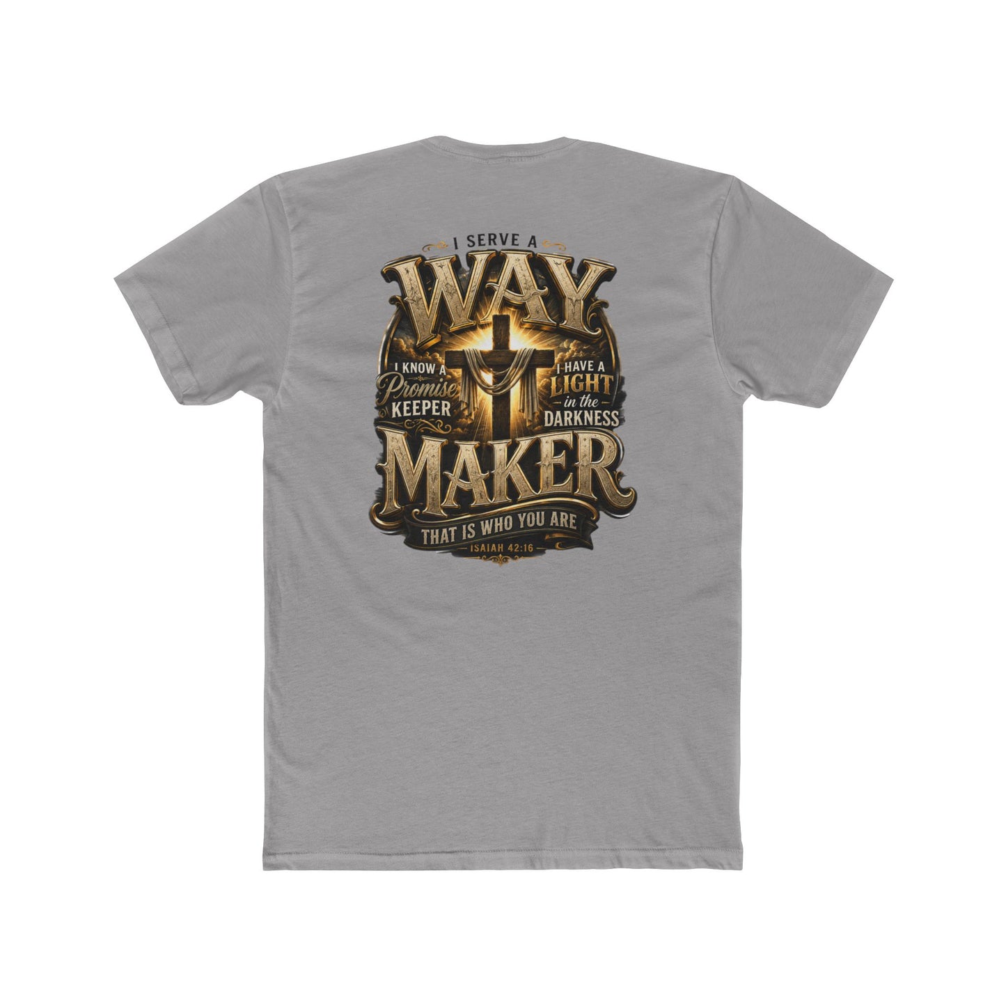 Waymaker T-Shirt — Christian Faith Graphic Tee with Cross and Inspirational Verse