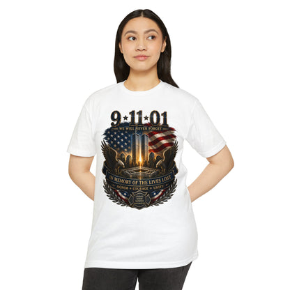 9/11 Memorial T-Shirt – "We Will Never Forget" Tribute Tee