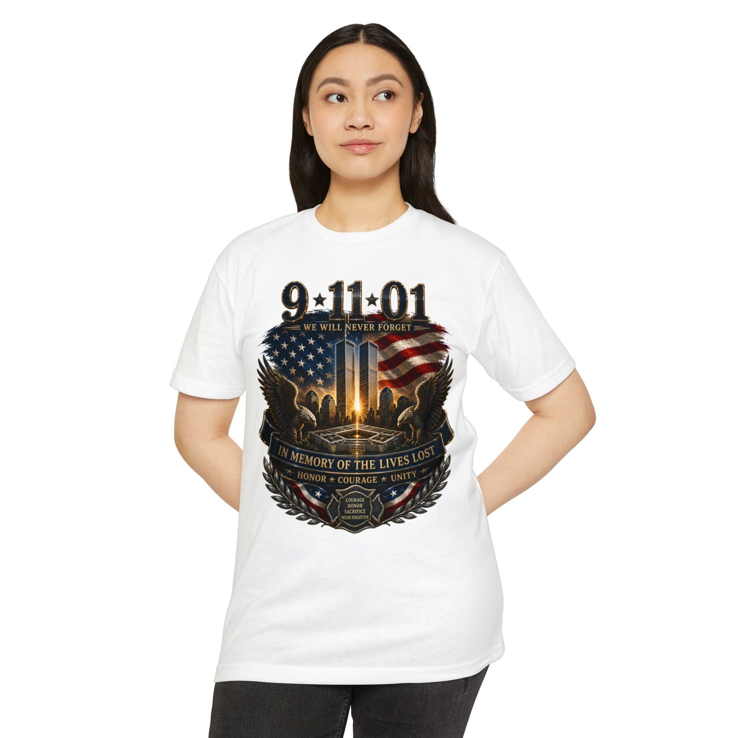 9/11 Memorial T-Shirt – "We Will Never Forget" Tribute Tee