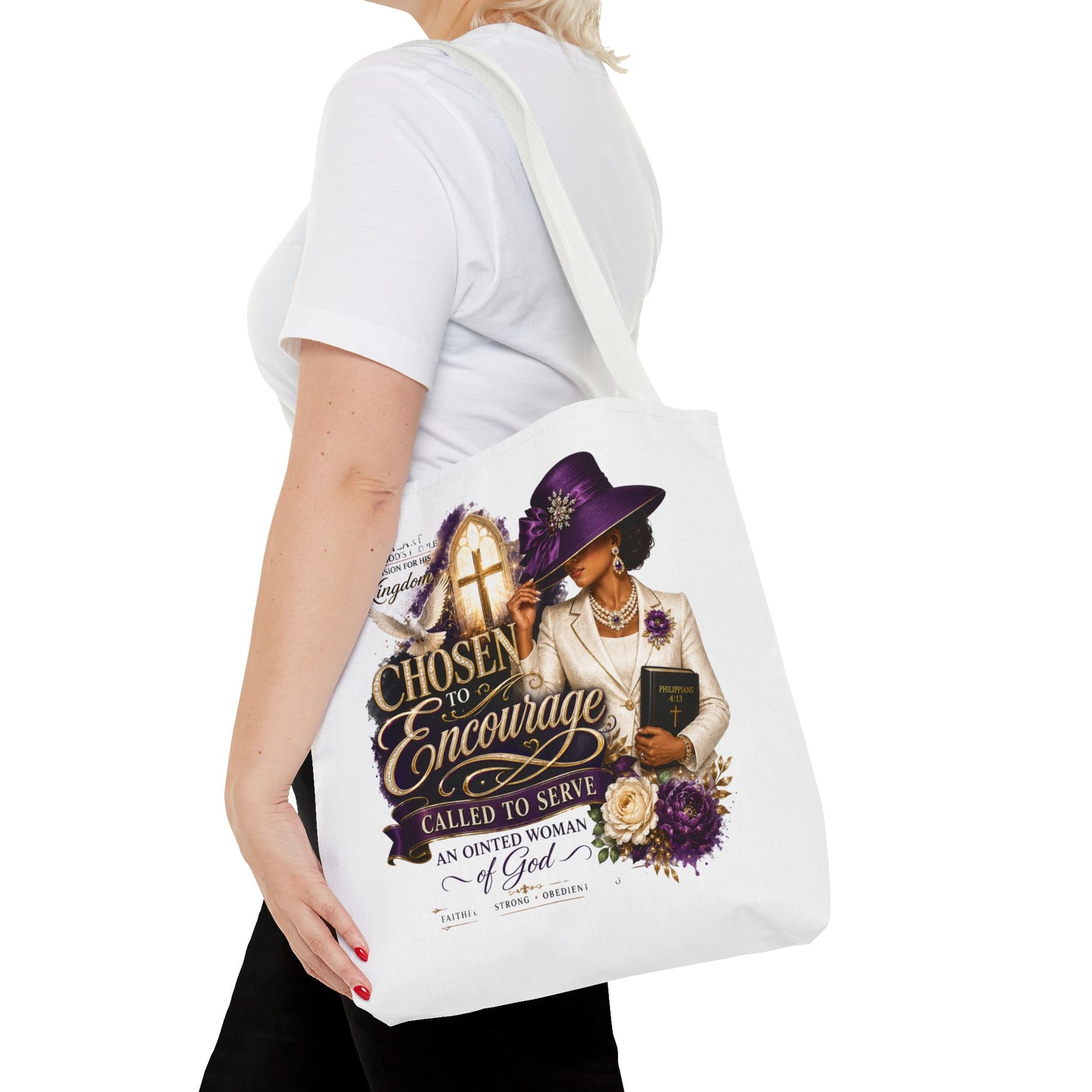 Christian Encourager Tote Bag — "Chosen to Encourage" Design
