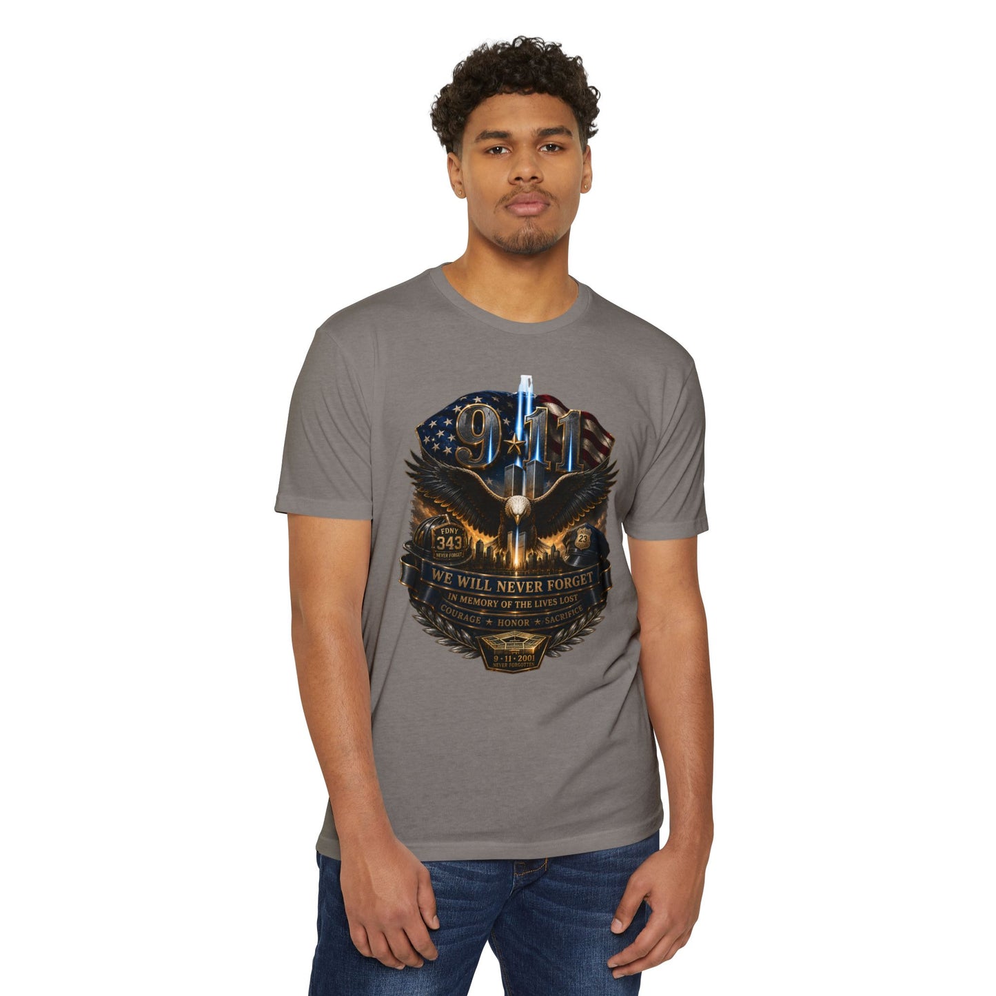 9/11 Remembrance T-Shirt — "We Will Never Forget" Tribute Tee