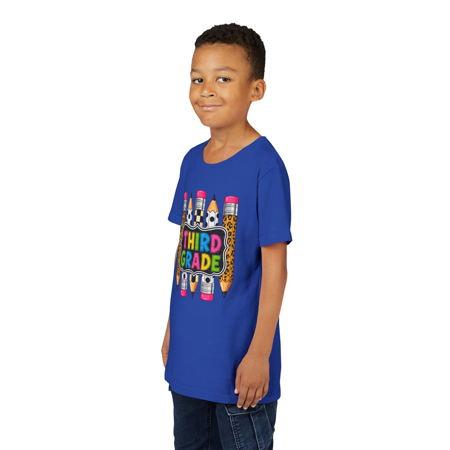 Third Grade Youth T-Shirt — Colorful Pencil Back-to-School Tee