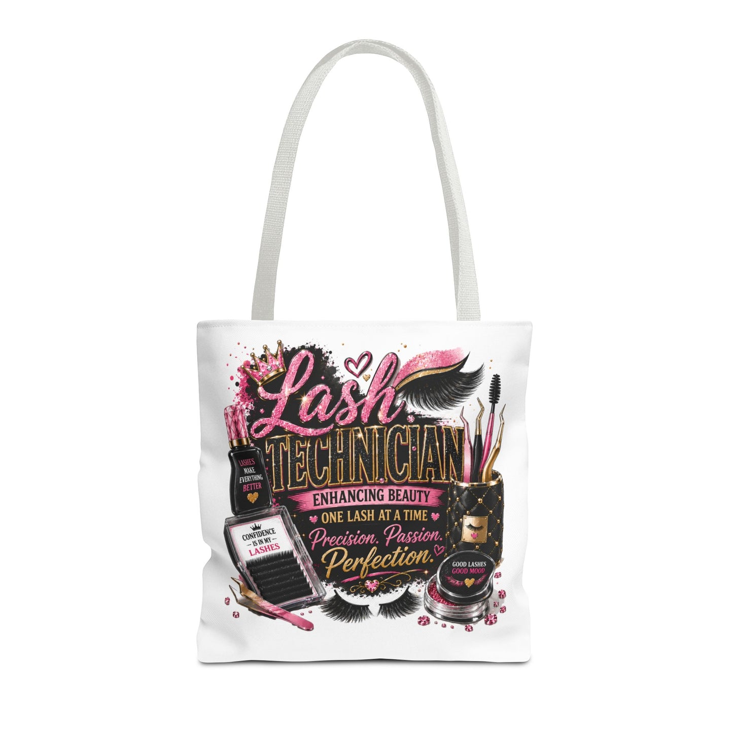 Lash Technician Tote Bag — Glam Beauty Artist Gift, ‘Lash Technician: Enhancing Beauty’ Design