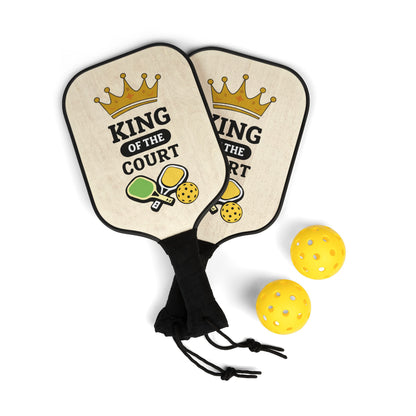 Pickleball Paddle Set — "King of the Court" Paddle & Balls Kit