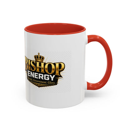 Bishop Energy Coffee Mug — Gold Crown Logo Accent Ceramic Mug (11/15oz)