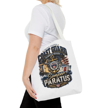 Coast Guard Semper Paratus Tote Bag – U.S. Coast Guard Patriotic Beach & Everyday Carry