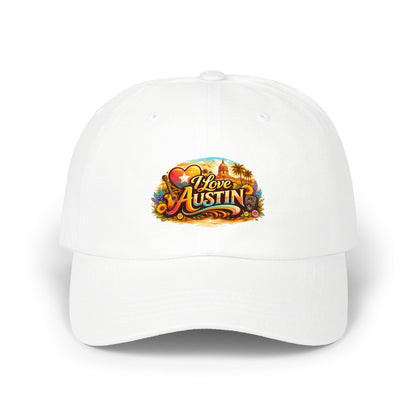 I Love Austin Dad Cap — Floral Heart City Pride Baseball Hat