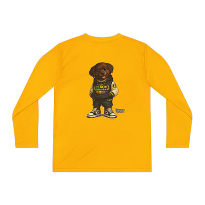 Youth Long Sleeve Tee — 'Lil Black Lab' Cute Puppy Graphic Shirt