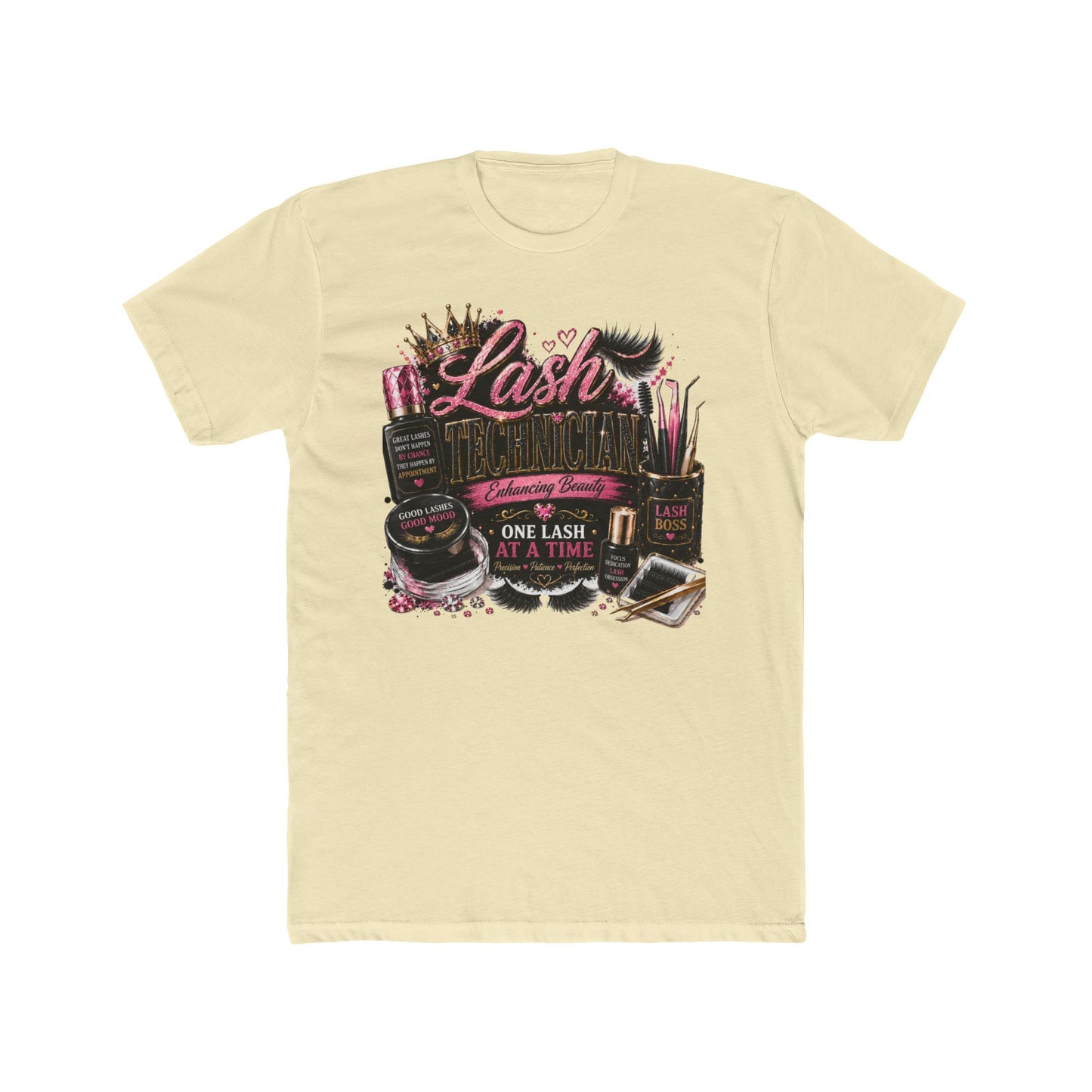 Lash Artist Crew Tee – “One Lash at a Time” Beauty Tools Graphic T-Shirt
