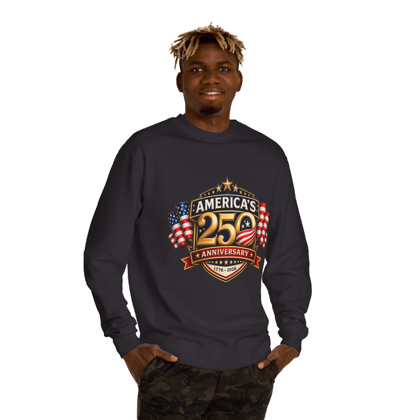 America's 25th Anniversary Sweatshirt — Patriotic USA Flag Crewneck (1776–2026)