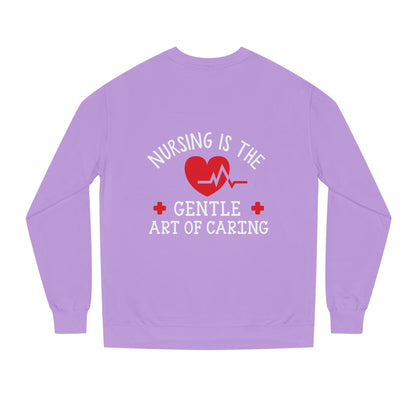 Nursing Sweatshirt "Nursing Is the Gentle Art of Caring" – Heartbeat Graphic Crewneck