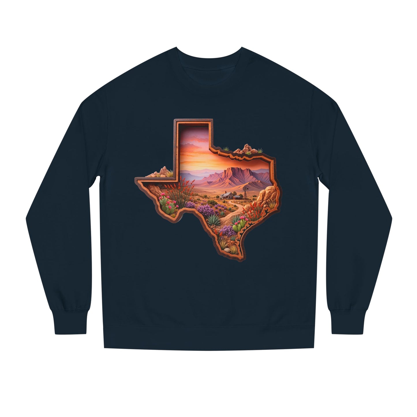 Texas Sunset Crewneck Sweatshirt — Scenic Lone Star State Landscape