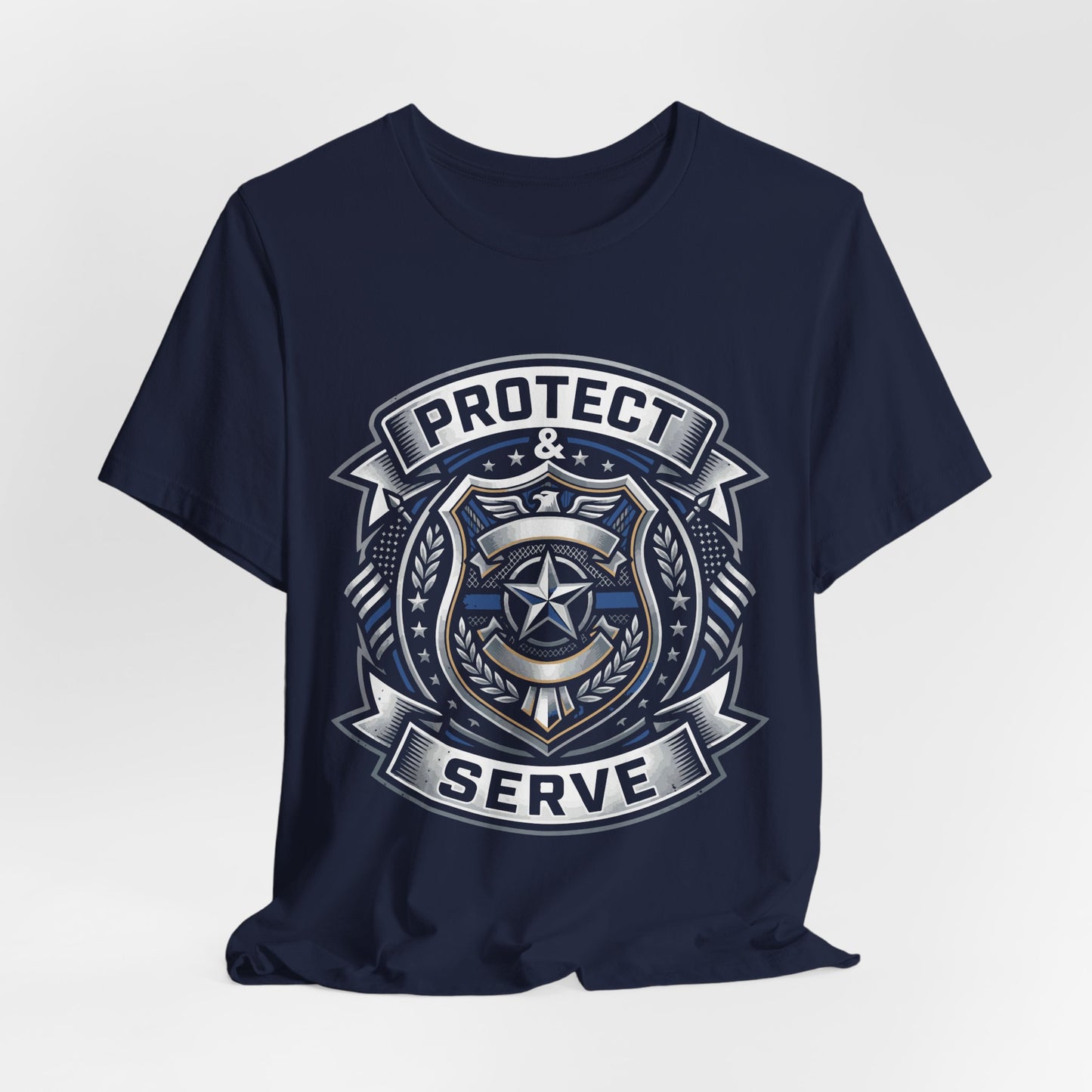 Protect & Serve T-Shirt — Police Badge Emblem Tee