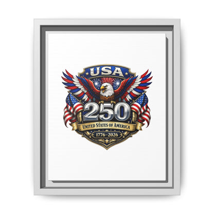 USA 250 Anniversary Framed Canvas — Patriotic Eagle 1776–2026 Wall Art