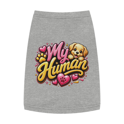 My Human Pet Tank Top — Cute Dog Paw & Heart Graphic