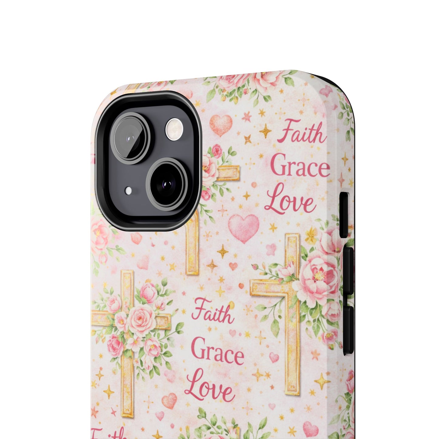 Faith Grace Love Cross Phone Case | Christian Floral iPhone Case