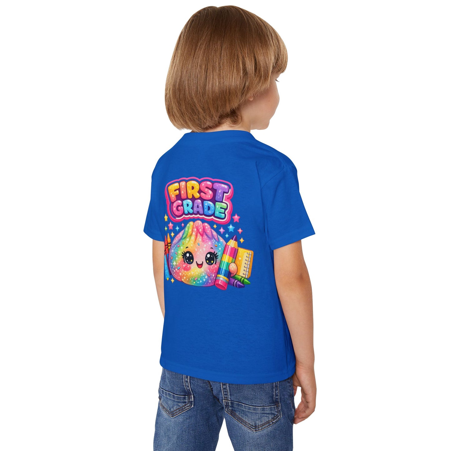 First Grade Toddler T‑Shirt — Cute Rainbow Squishie Back-to-School Tee