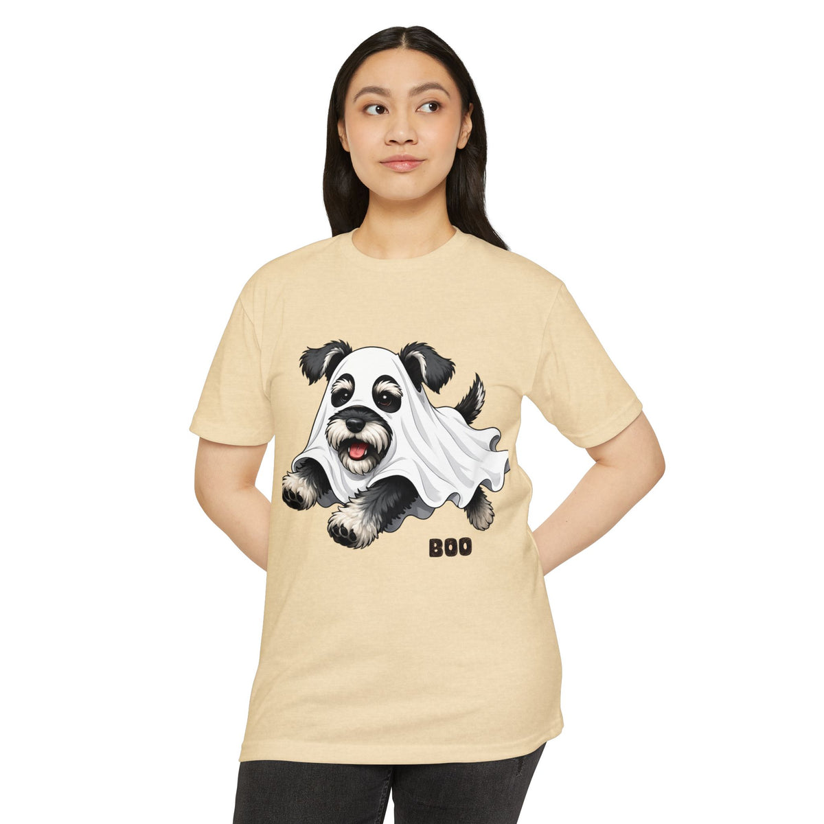 Cute Ghost Puppy T-Shirt — "Boo" Halloween Dog Tee