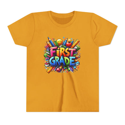 First Grade Kids Tee — Colorful Back-to-School Shirt for Boys & Girls