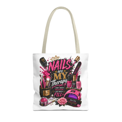 Nails Are My Therapy Tote Bag — Nail Tech Cosmetic Makeup Salon Gift