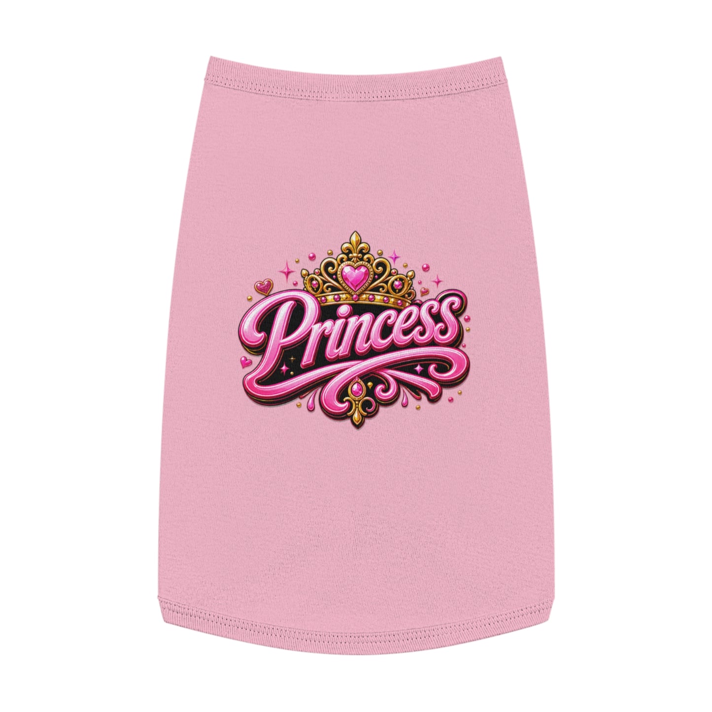 Princess Pet Tank Top - Pink Crown Graphic Dog Shirt, Cute Royal Pet Apparel for Small Dogs & Cats