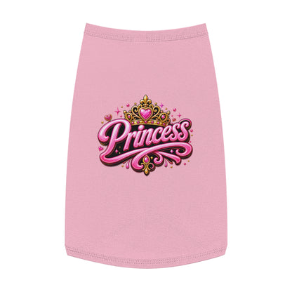 Princess Pet Tank Top - Pink Crown Graphic Dog Shirt, Cute Royal Pet Apparel for Small Dogs & Cats