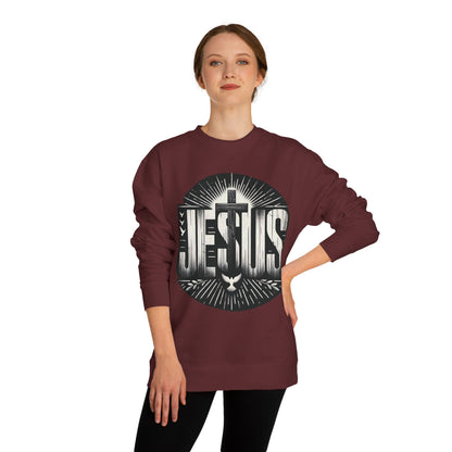 Jesus Graphic Sweatshirt — Vintage Religious Cross & Lamb Crewneck