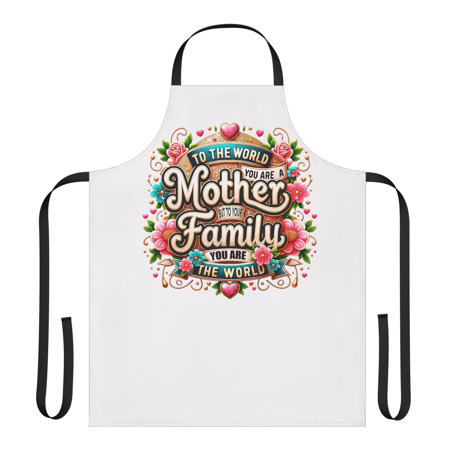 Mother & Family Floral Apron — "To the World You Are a Mother" Gift for Moms