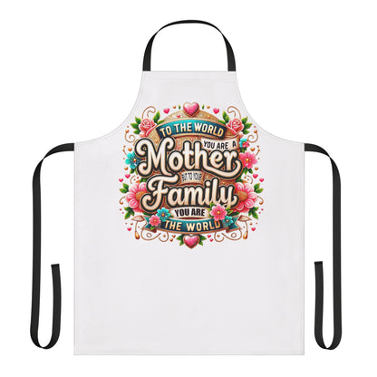 Mother & Family Floral Apron — "To the World You Are a Mother" Gift for Moms
