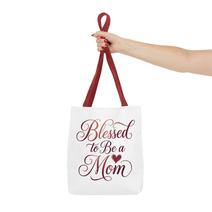 Blessed to Be a Mom Tote Bag – Mother's Day Floral Script Gift