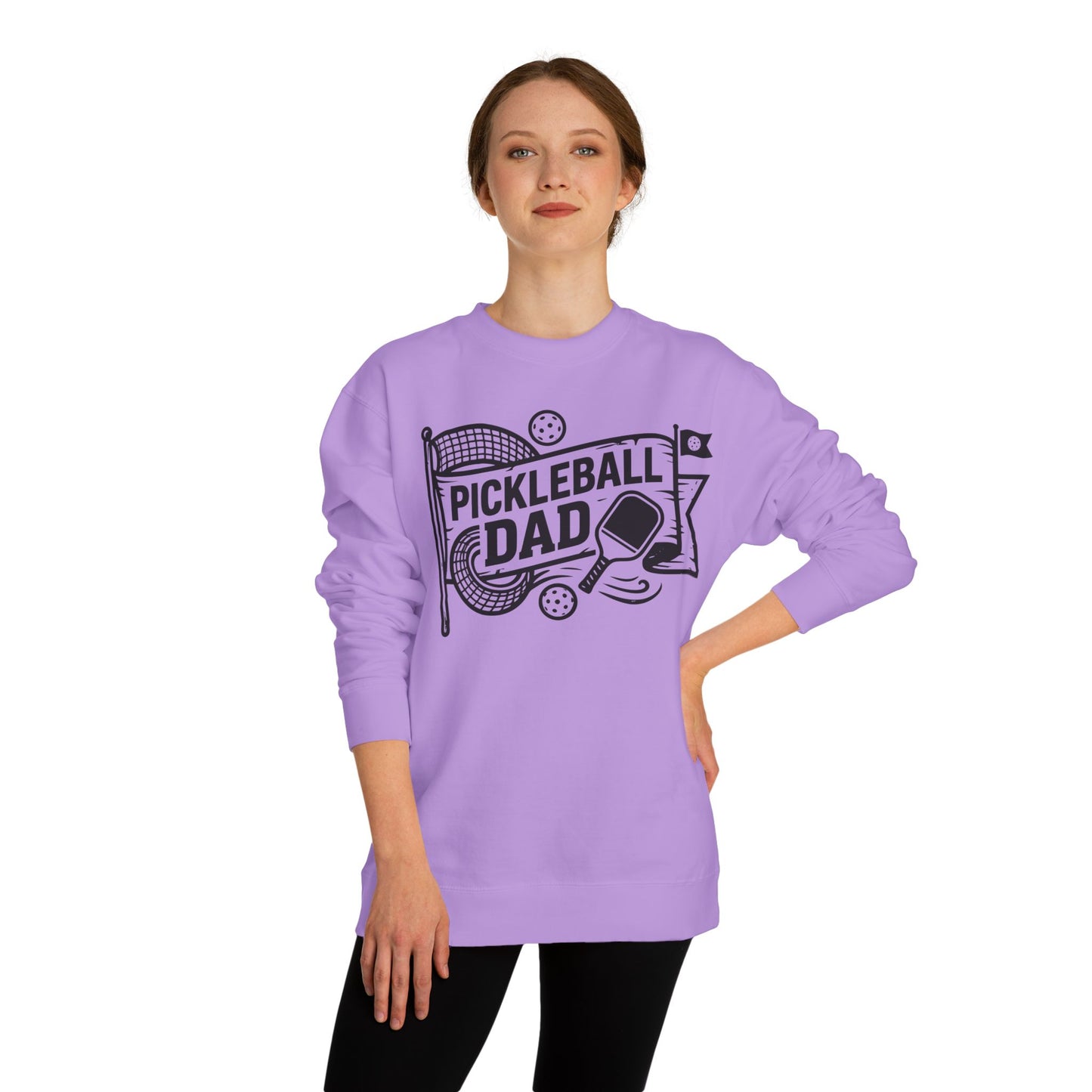 Pickleball Dad Crewneck Sweatshirt — Vintage Court Logo