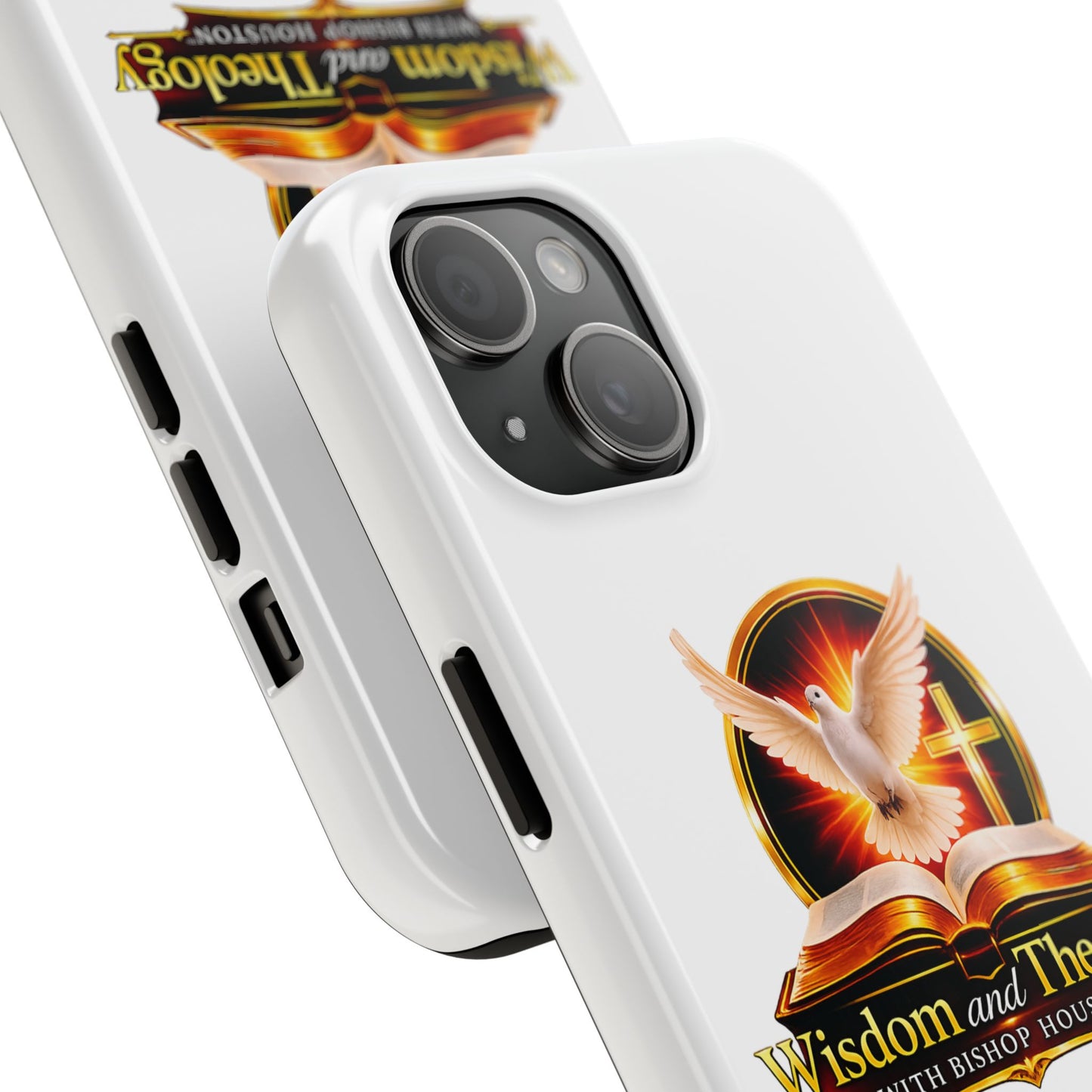 Wisdom and Theology Tough Phone Case — Christian Dove & Cross Design