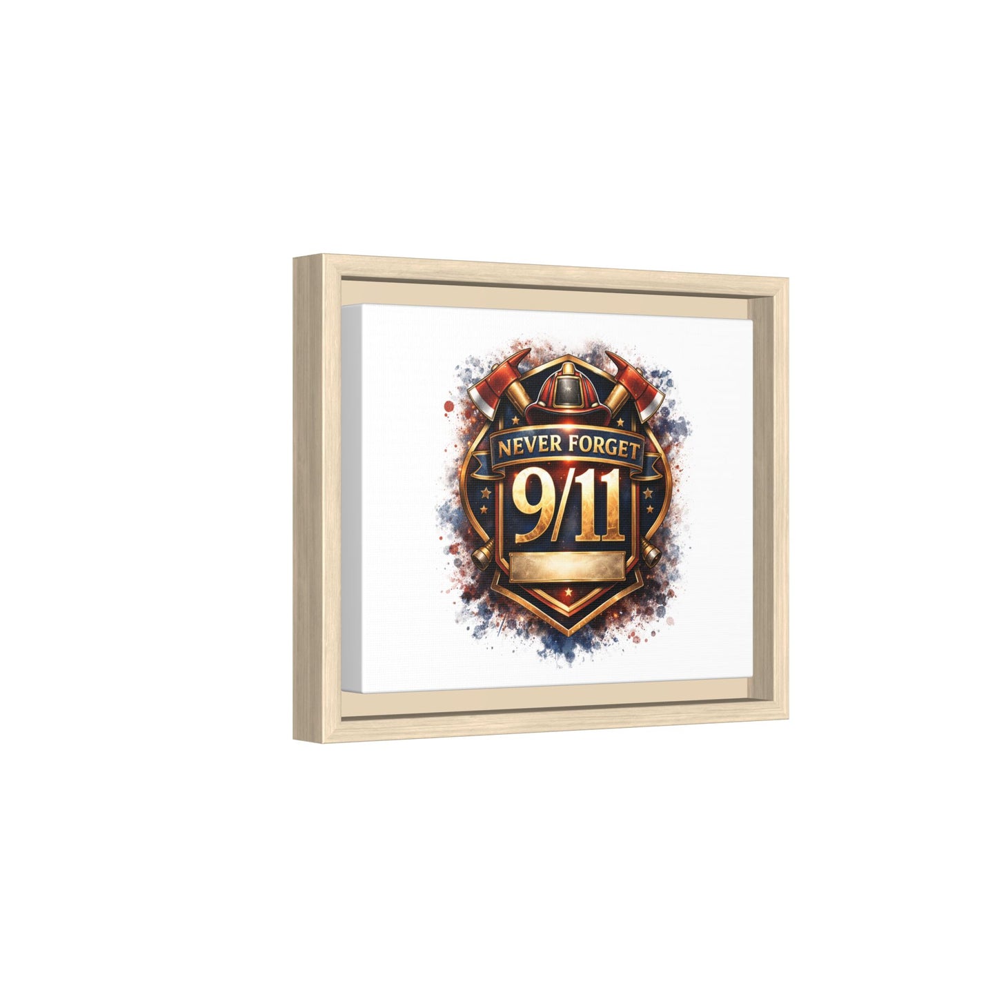 Framed Matte Canvas — 'Never Forget 9/11' Memorial Wall Art