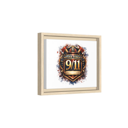 Framed Matte Canvas — 'Never Forget 9/11' Memorial Wall Art