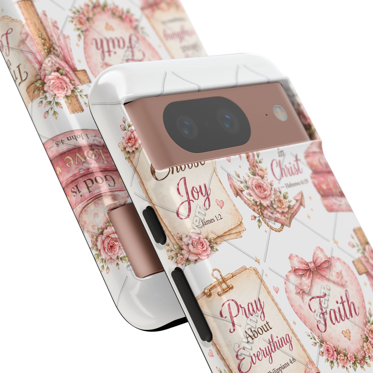 Faith Floral Phone Case – Christian Inspirational Scripture iPhone Cover (Choose Joy, Pray, Faith)
