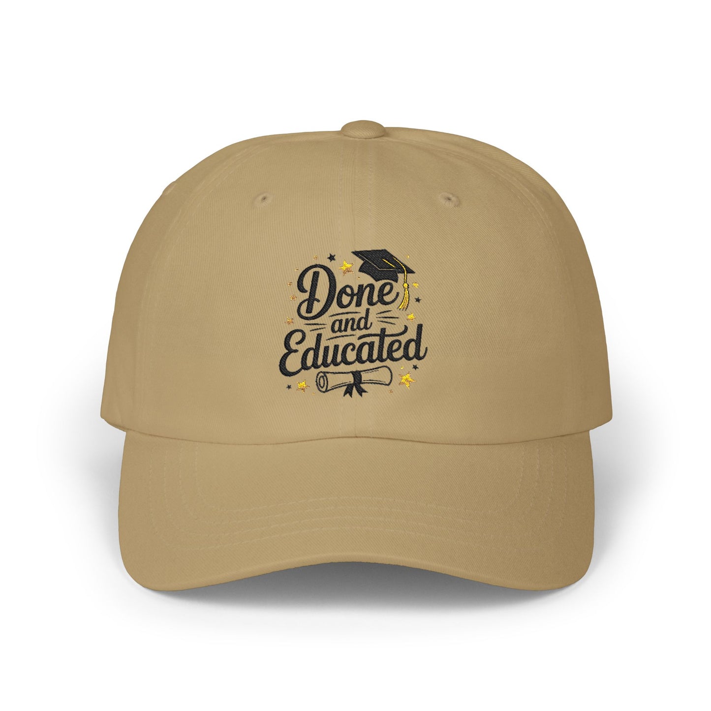 Graduation 'Done and Educated' Dad Cap – Classic Graduation Baseball Hat