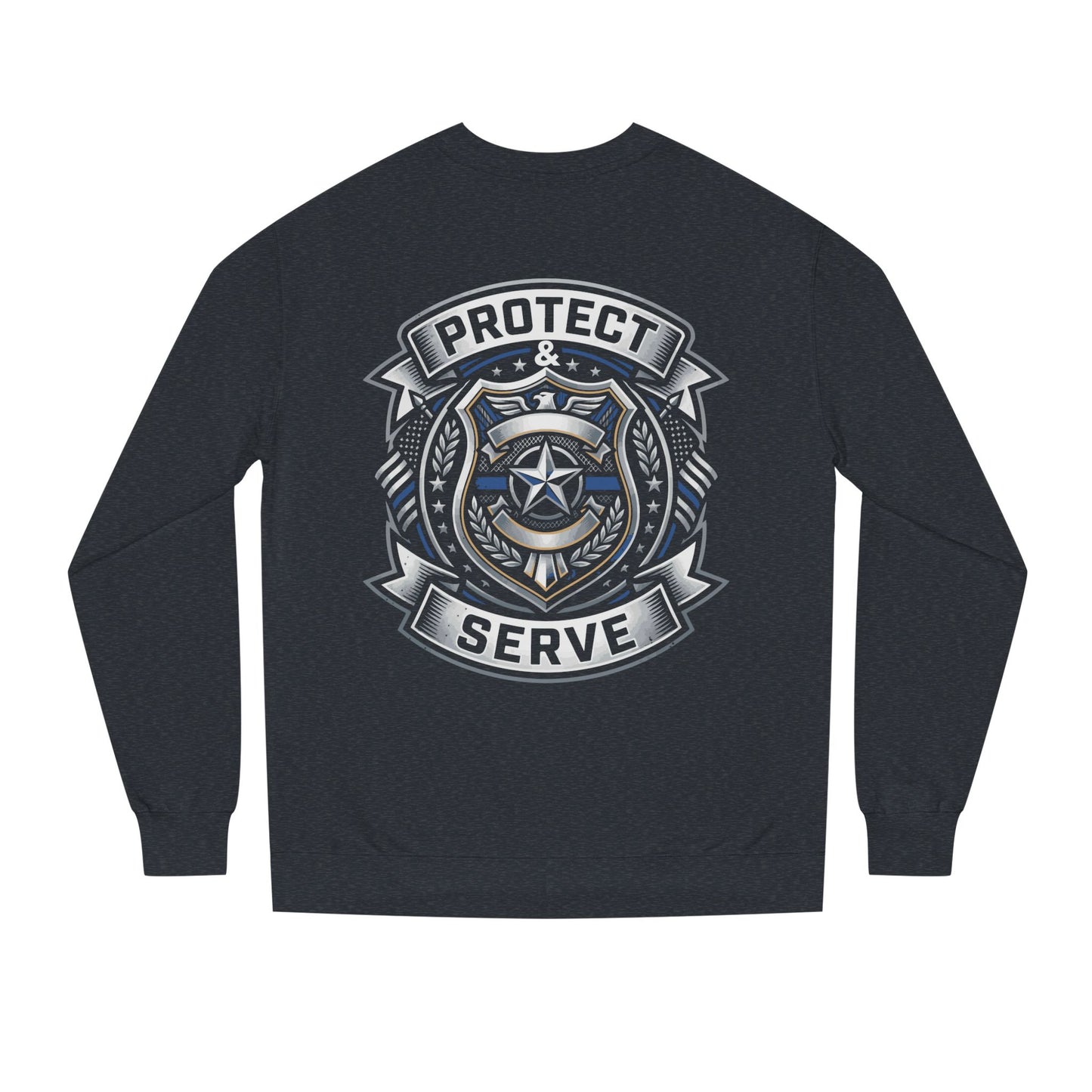 Protect & Serve Sweatshirt — Police Badge Crewneck